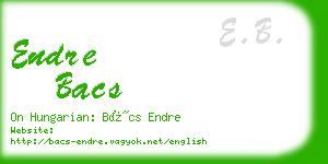 endre bacs business card